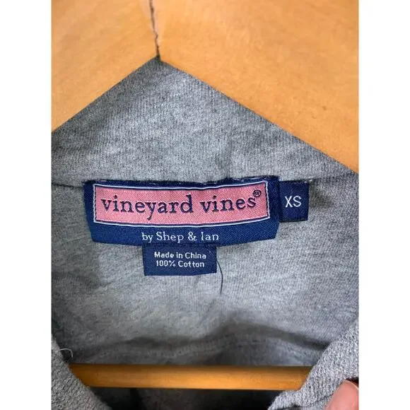 Vineyard Vines Women's 1/4 Zip Knit Sweater Long Sleeve Gray Pink Size XS - Picture 2 of 4